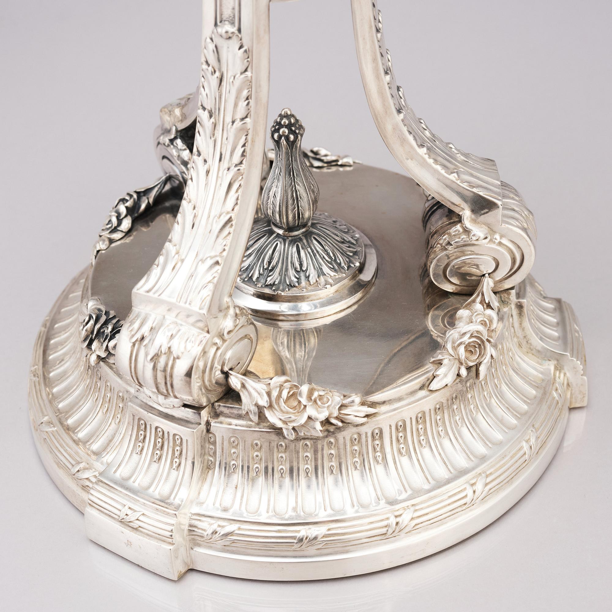 A pair of Swedish silver candelabras, CH Hallberg, Stockholm 1907.