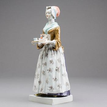 A Meissen  figurine "The Chocolate Girl" no 86 , after  Jean-Etienne Liotard.
