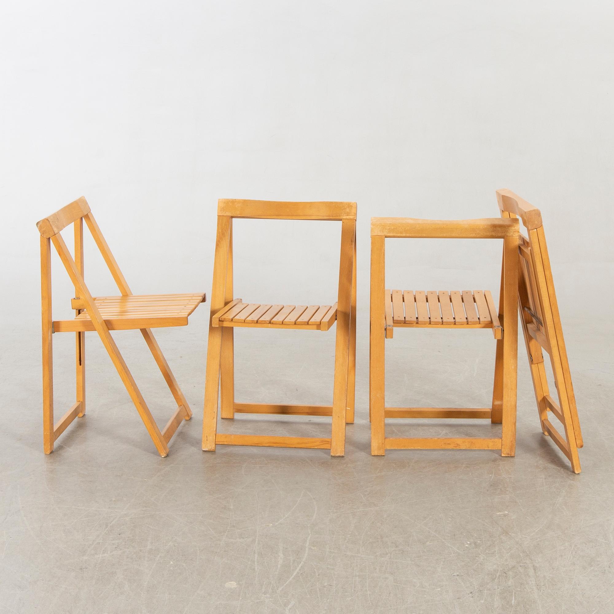 Aldo Jacober, 7 folding chairs for Bazzani, Italy 1970s.