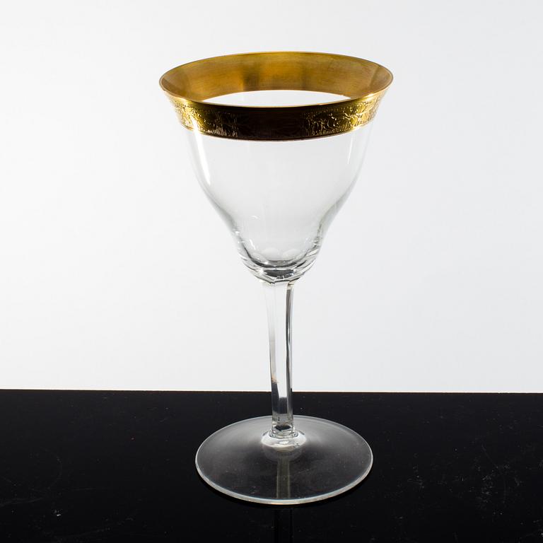 A lot of 18 wine glasses early 20th century.
