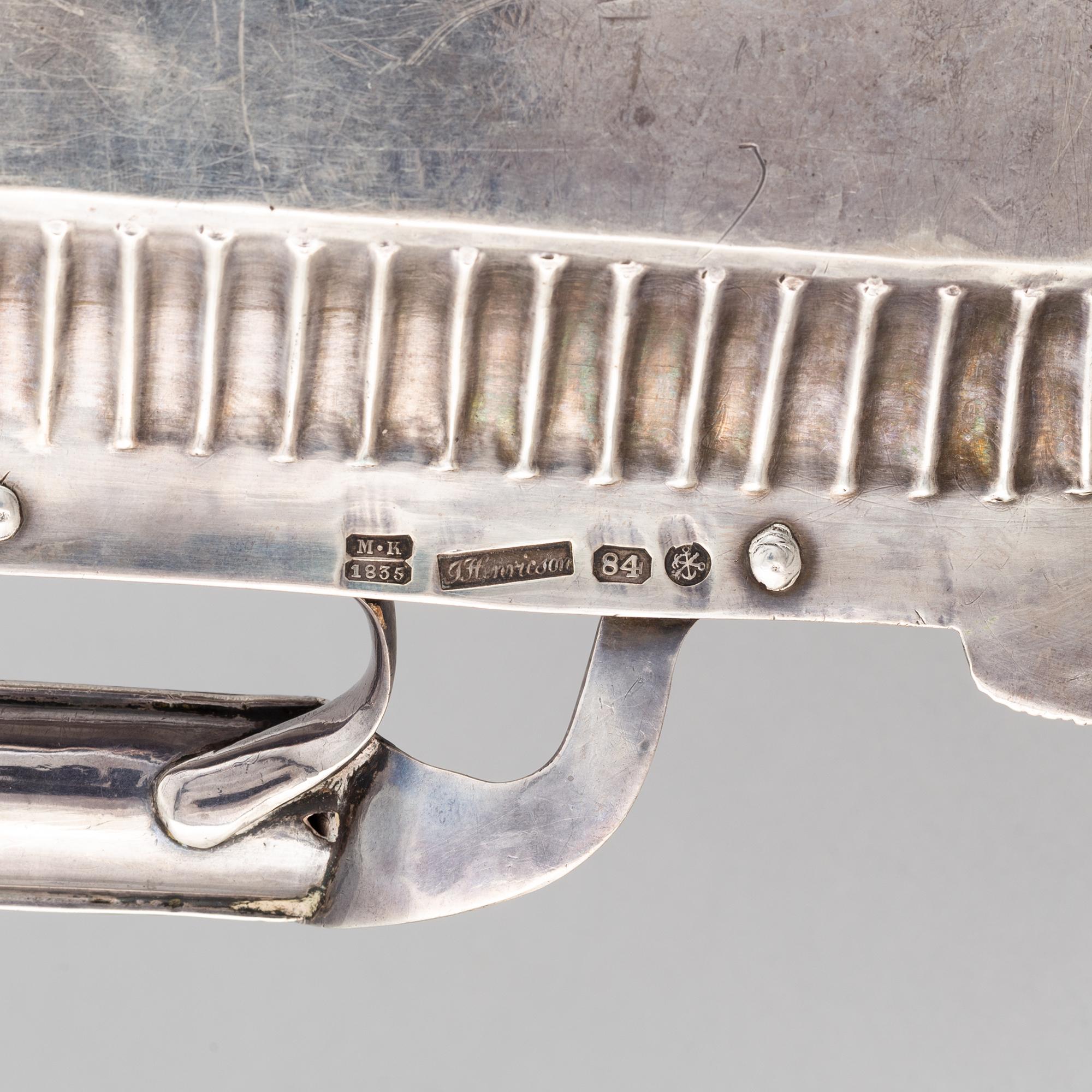 A russian silver tray, mark of Johan Henricson, St Petersburg 1835.