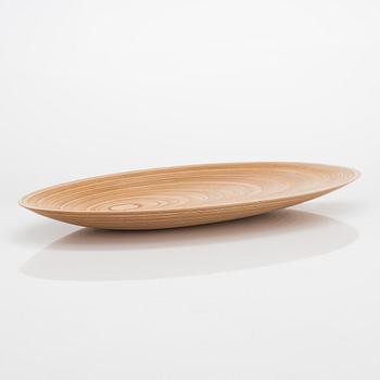 Tapio Wirkkala, a plywood dish, signed TW.