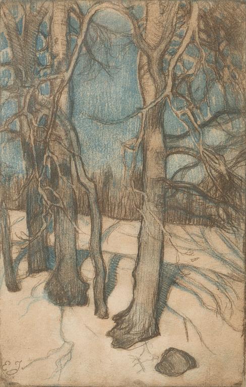 EERO JÄRNEFELT, softground etching, signed.