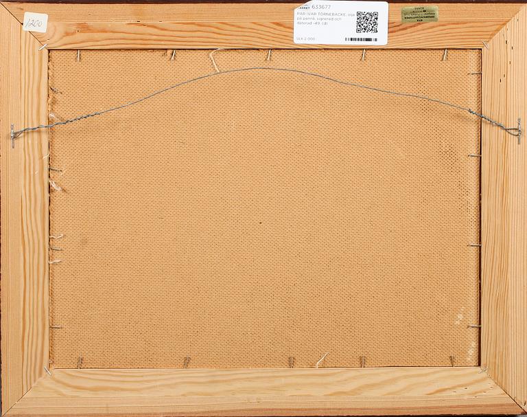 PÄR IVAR TÖRNEBACKE, olja på pannå, signerad och daterad -49.