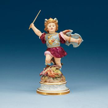 858. An allegorical Meissen figure, 19th Century.