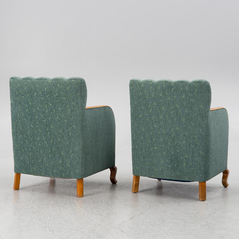 A pair of armchairs, 1930s/40s.