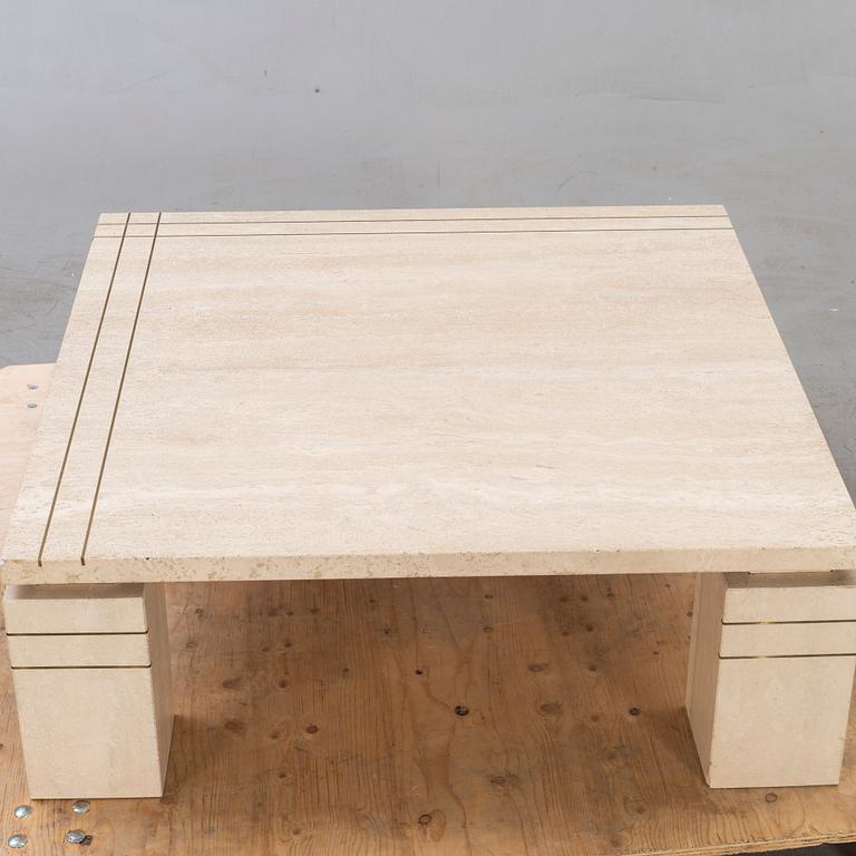 A 1970/80s travertin coffee table.