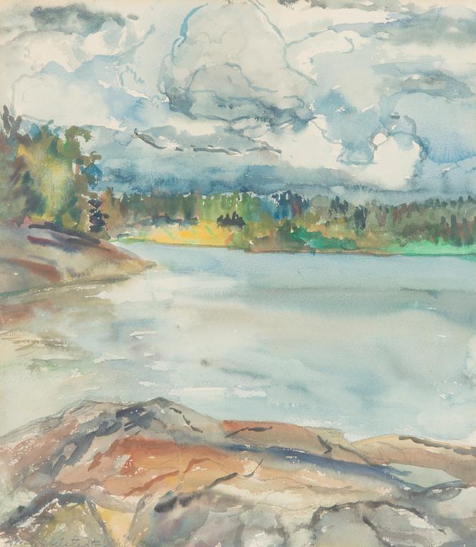 Margareta Ahlstedt-Willandt, Utsikt från Falkholm mot Lill-Pellinge. Hummelholm till vänster.