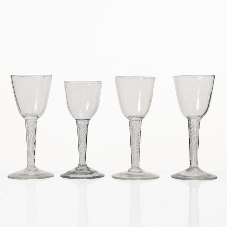 Glas, 4 st, spiralben, 1700-tal.