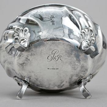 SOCKERSKRIN, silver, rokokostil, David Andersen & Co, Stockholm 1935. Vikt ca 365 gram.