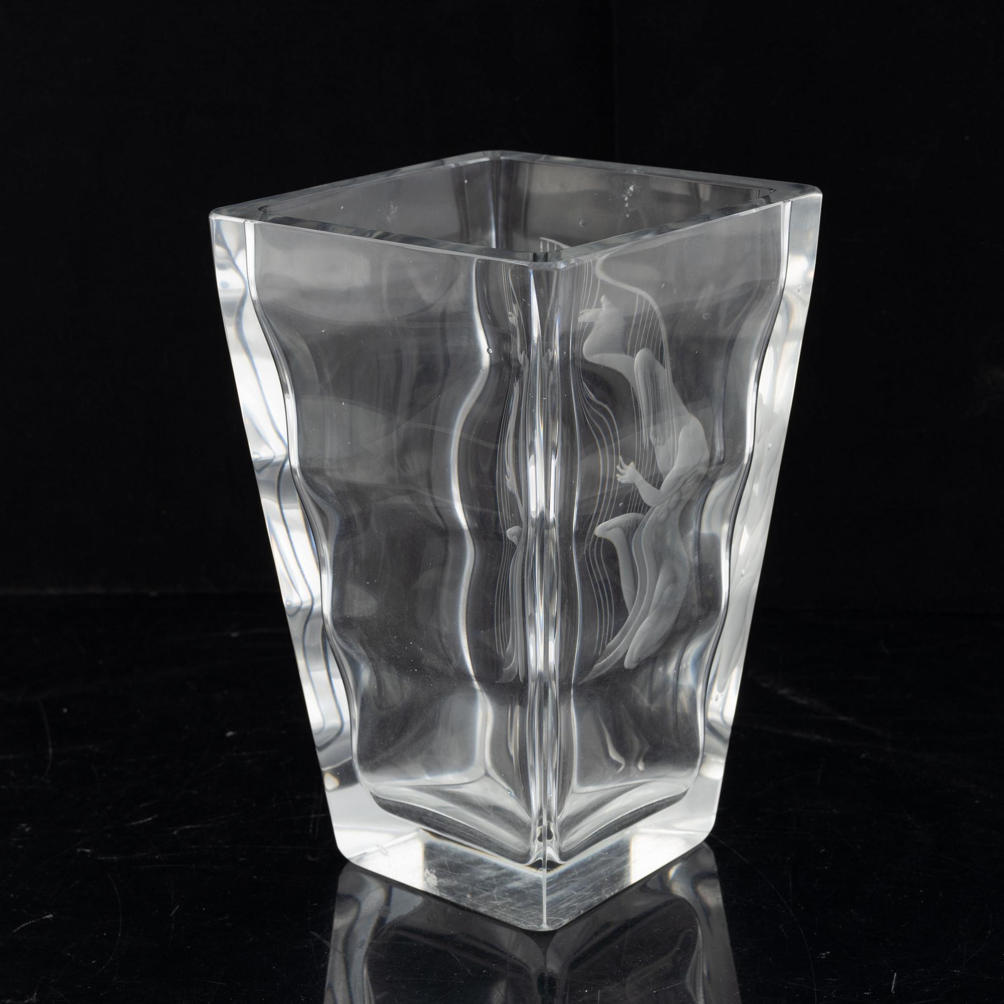 Vicke Lindstrand, a glass vase, Orrefors.