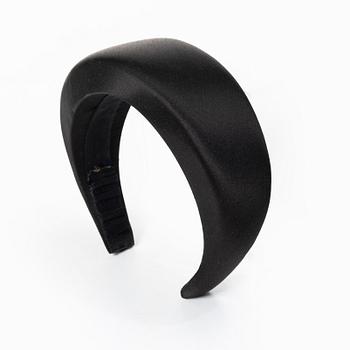 Prada, A black silk hairband.