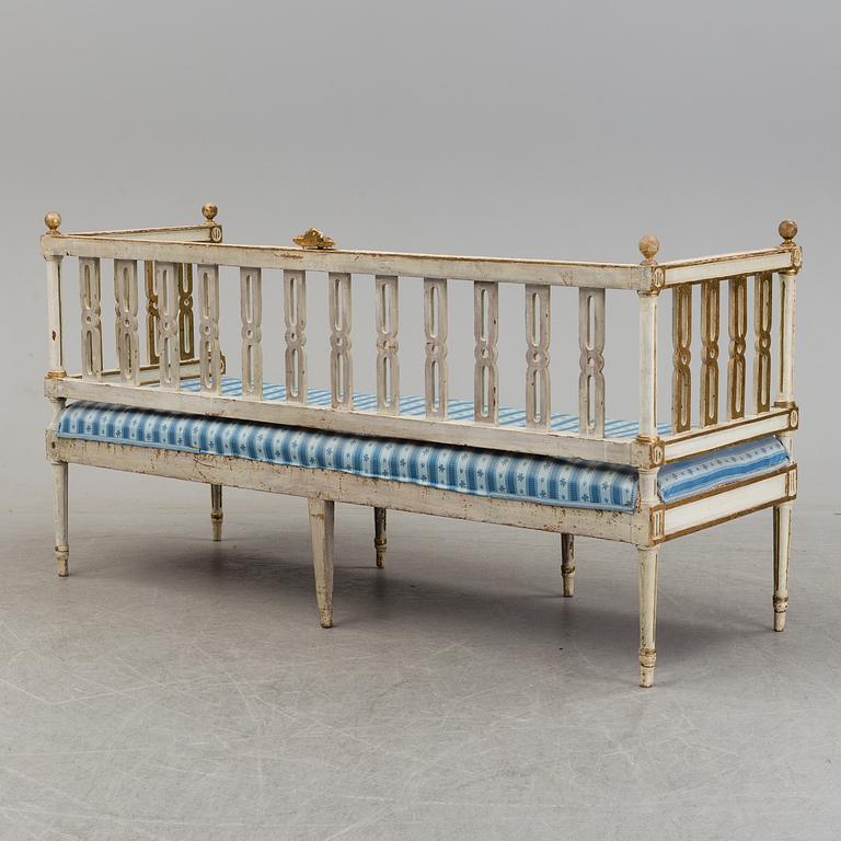 A late Gustavian sofa, early 19th century.