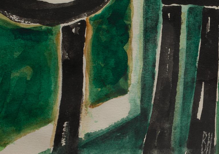 BERTA HANSSON, akvarell, signerad.