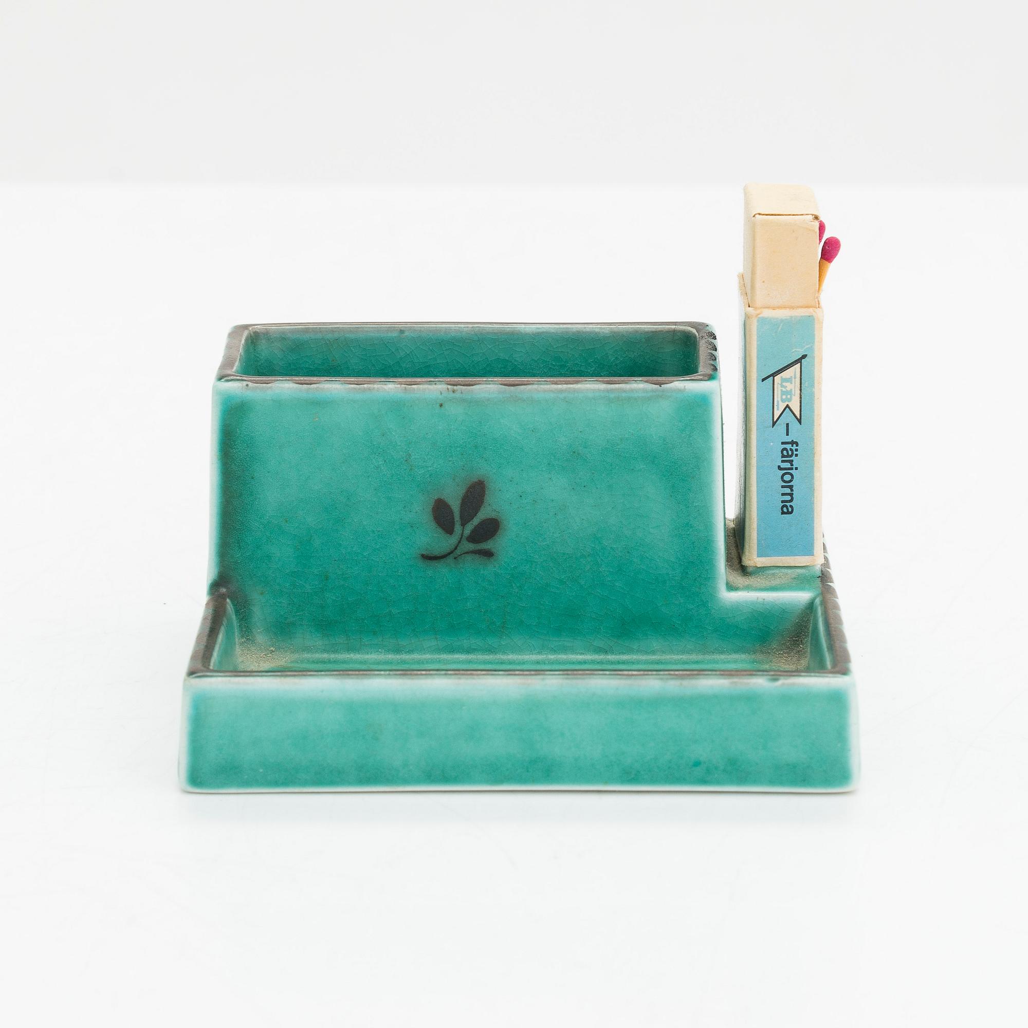 Wilhelm Kåge, tändsticksställ, "Argenta" Gustavsberg.