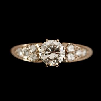 RING, 18 k vitguld, briljantslipade diamanter tot 1.30 ct, svenska stämplar GK Stockholm 1986.