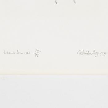 CHRISTIAN BERG, folder with five lithographs, no 56, signed 1973.