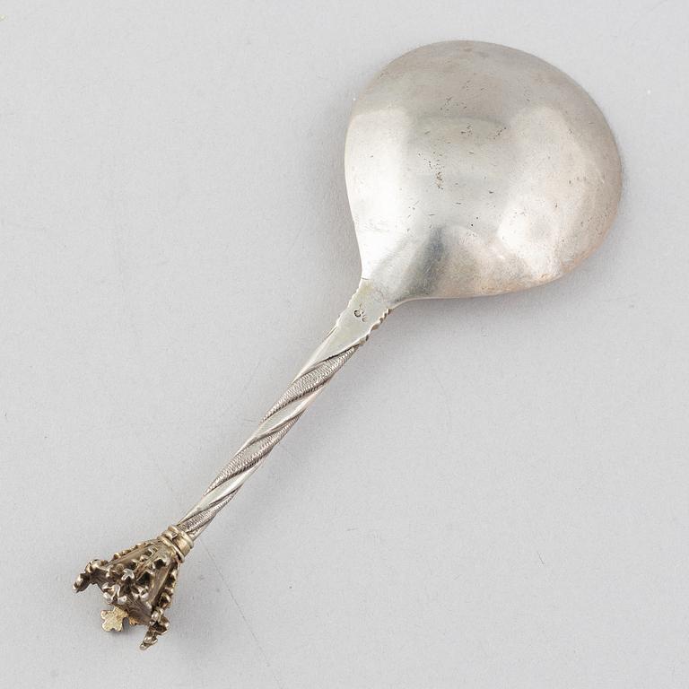 A silver spoon, Scandinavia, 18th Century.