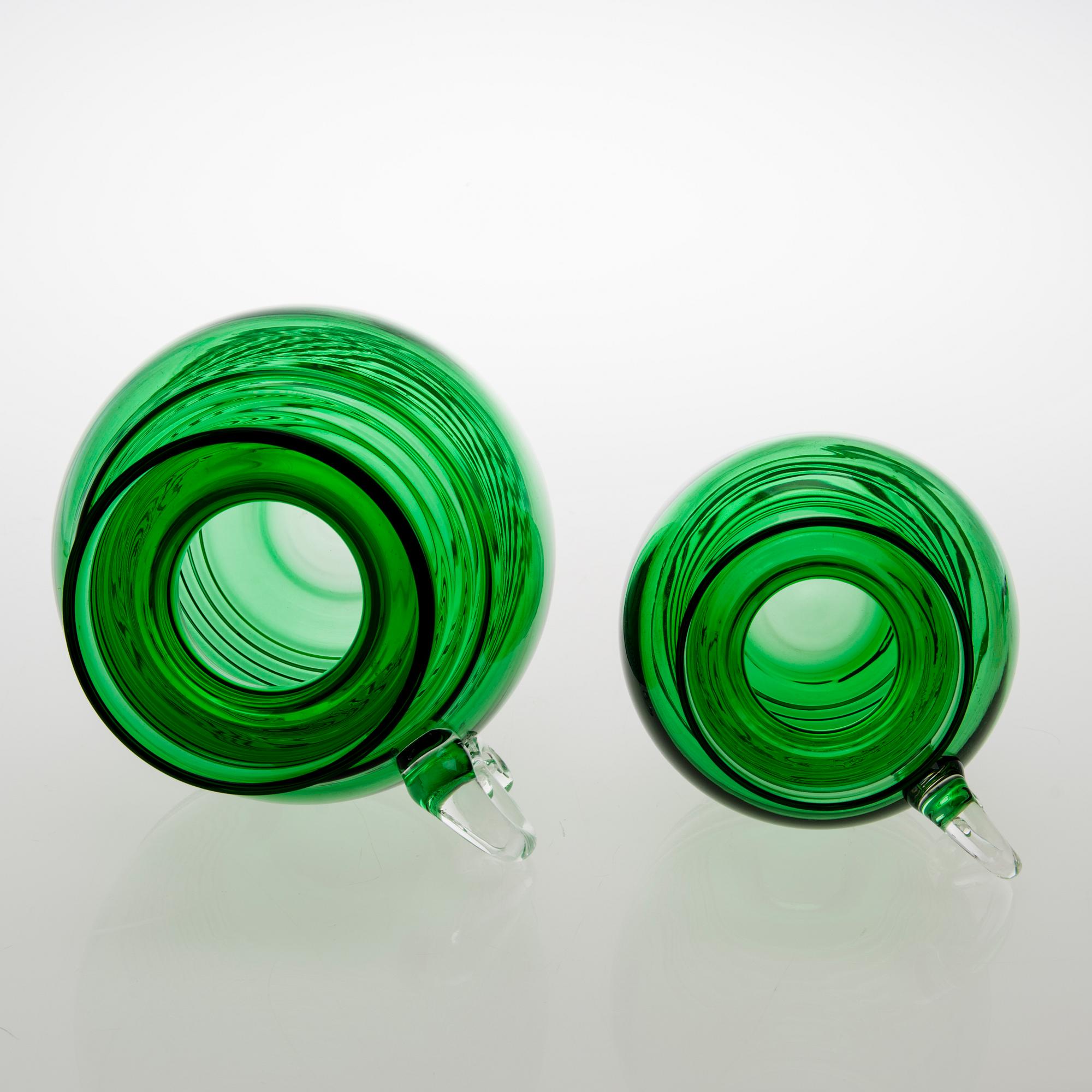 TAMARA ALADIN, A set of four 'Kleopatra' glass vases, Riihimäen Lasi, 1970-73. The series designed in 1969.