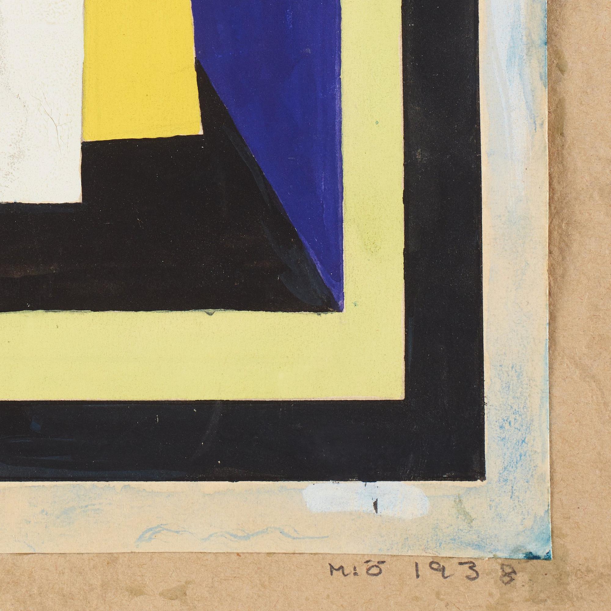 CO Hultén, blandteknik på papper, signerad och daterad M:ö 1938.