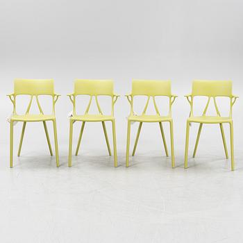 Philippe Starck, karmstolar, 4 st, "A.I. Chair", Kartell, Italien, formgiven 2019.