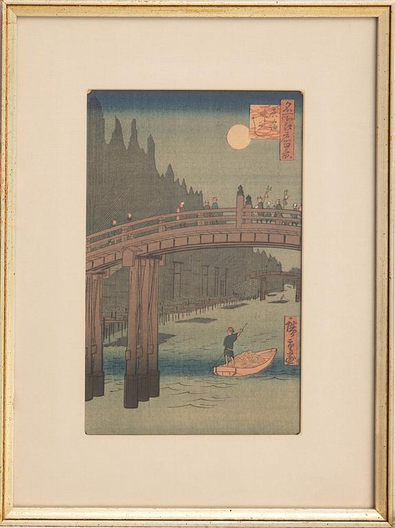Ando Hiroshige, efter,  4 träsnitt, 1900-tal.