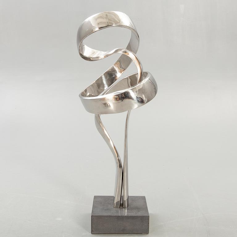 Nils Dahlgren, skulptur, rostfritt stål, monogramsignerad.