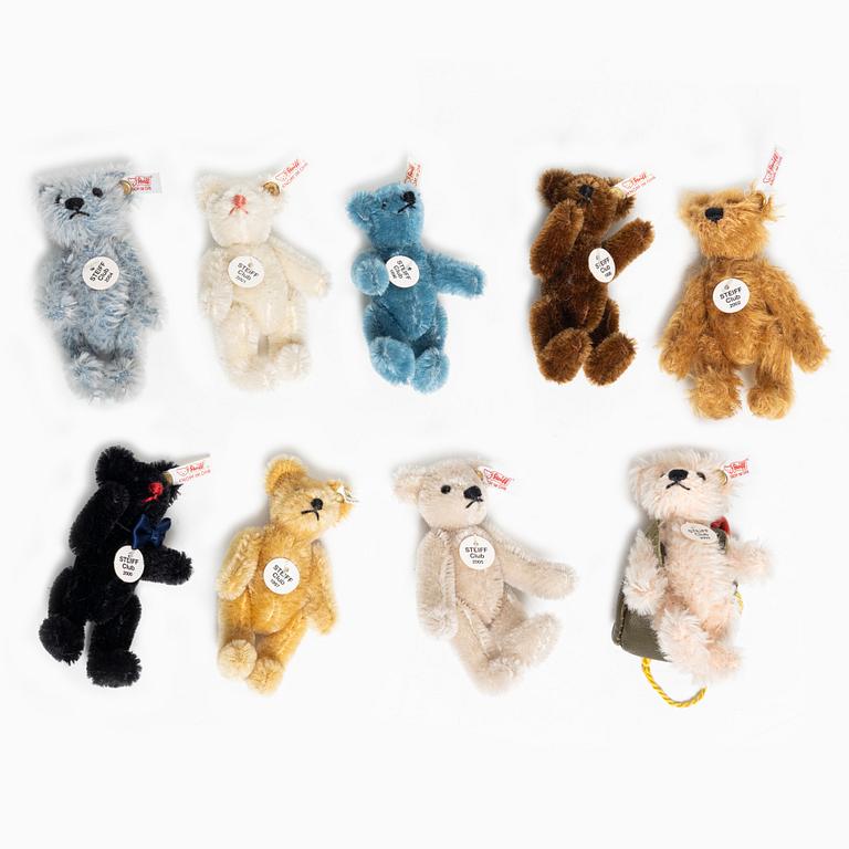 Steiff, bears, 9 pcs, Germany, 1997-2005.