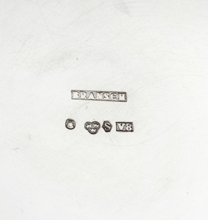 KAFFESERVIS, 3 delar, silver, Bransch, Stockholm 1947. Vikt ca 772 gram.