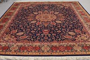 MATTO, an old Tabriz, ca 403,5 x 298 cm (plus 1 cm  flat weave at one end).