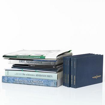 Samling klocklitteratur, inkl. Die schönsten Armbanduhren vergangener Jahrzehnte.