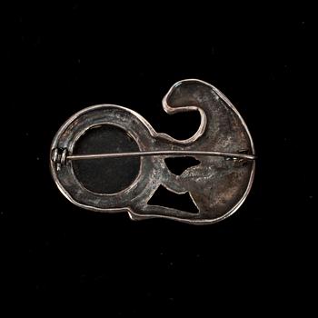 RINTAKORU, silver, onyx, markasiter. Stämplad 925.