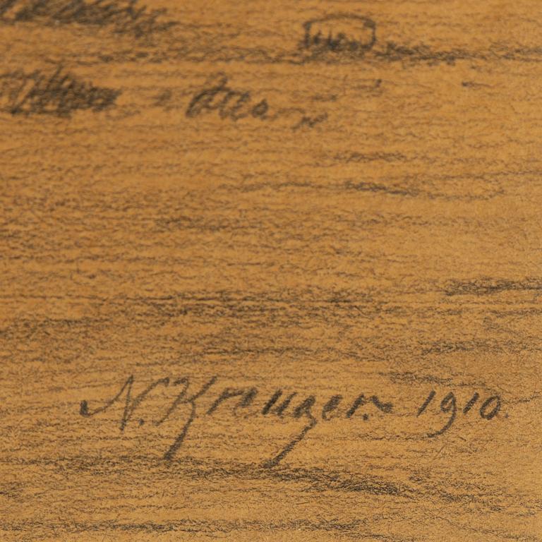 NILS KREUGER, blyerts, signerad och daterad 1910.