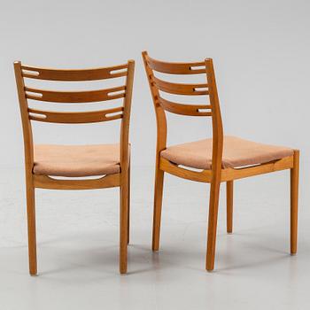 Helge Sibast, A set of four oak and teak chairs, Sibast Furniture, Denmark, mid 20th Century.