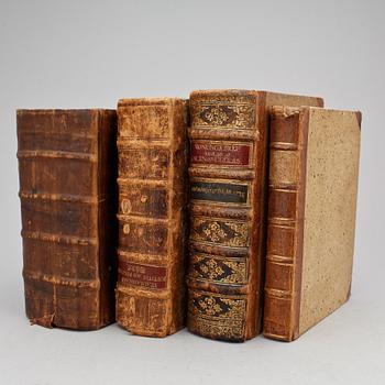 BÖCKER, 4 st, "Kongl. Stadgar/Förordningar/Bref och Resolutioner...", Stockholm 1706.
