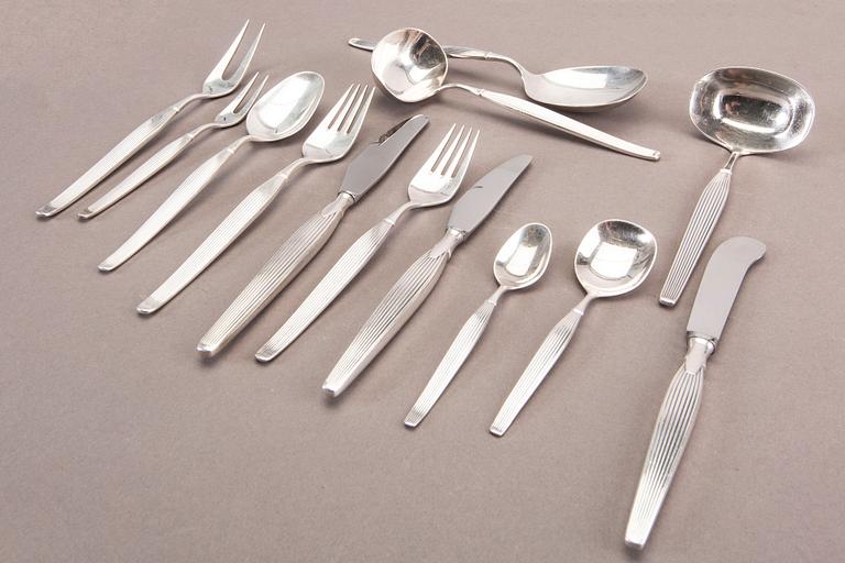 A Henning Seidelin 82 pcs Savoy cutlery epns for Frigast Denmark 1960s.