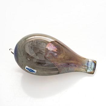 Oiva Toikka, Glass bird, signed Oiva Toikka Nuutajärvi Notsjö Turun Sanomat 1986.