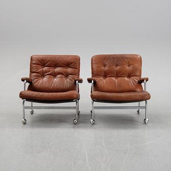 A pair of 'Karin' easy chairs by Bruno Mathsson for Dux, designed 1969.