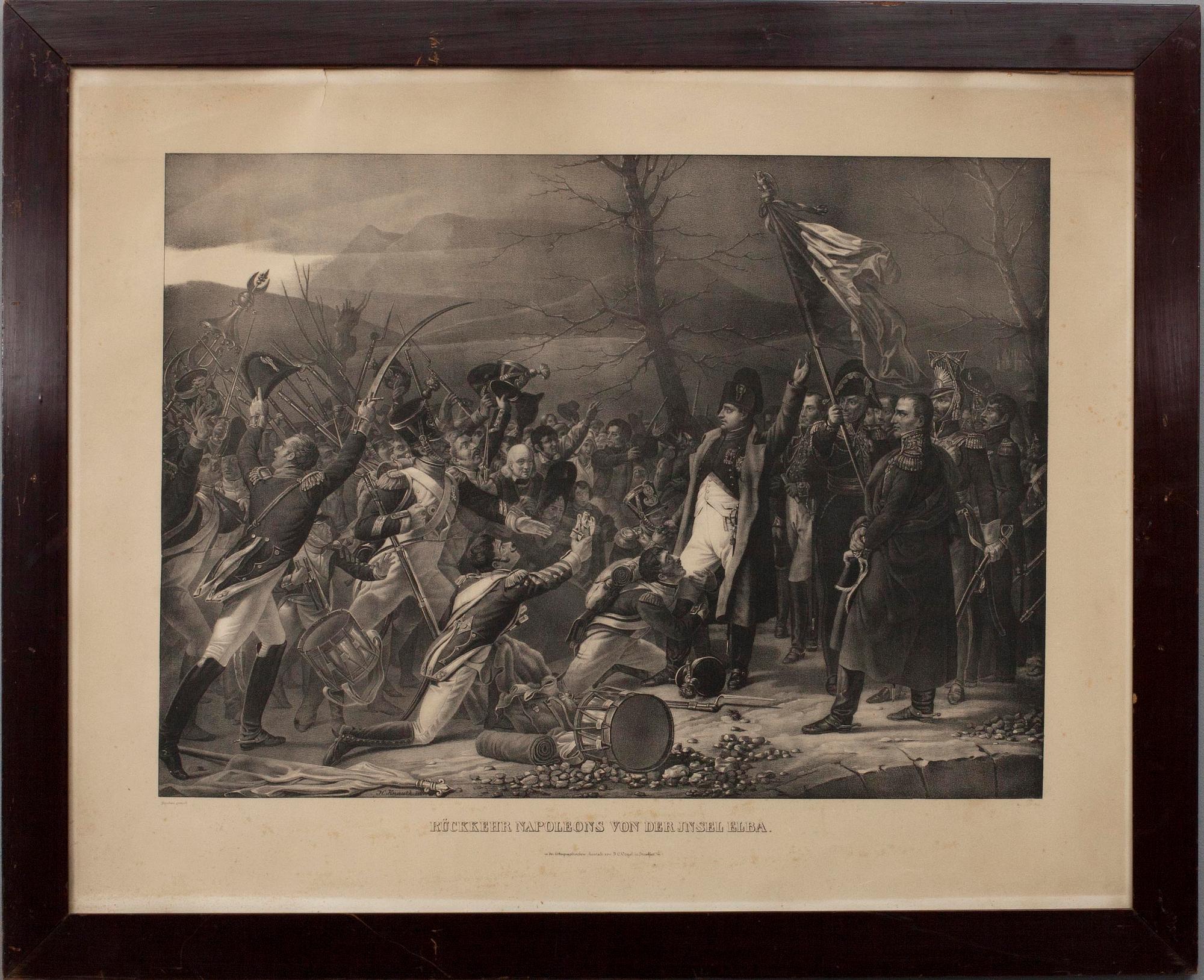 LITOGRAFI, efter original av Carl Steube, tryckt F. C Vogel, Frankfurt 1800-tal.