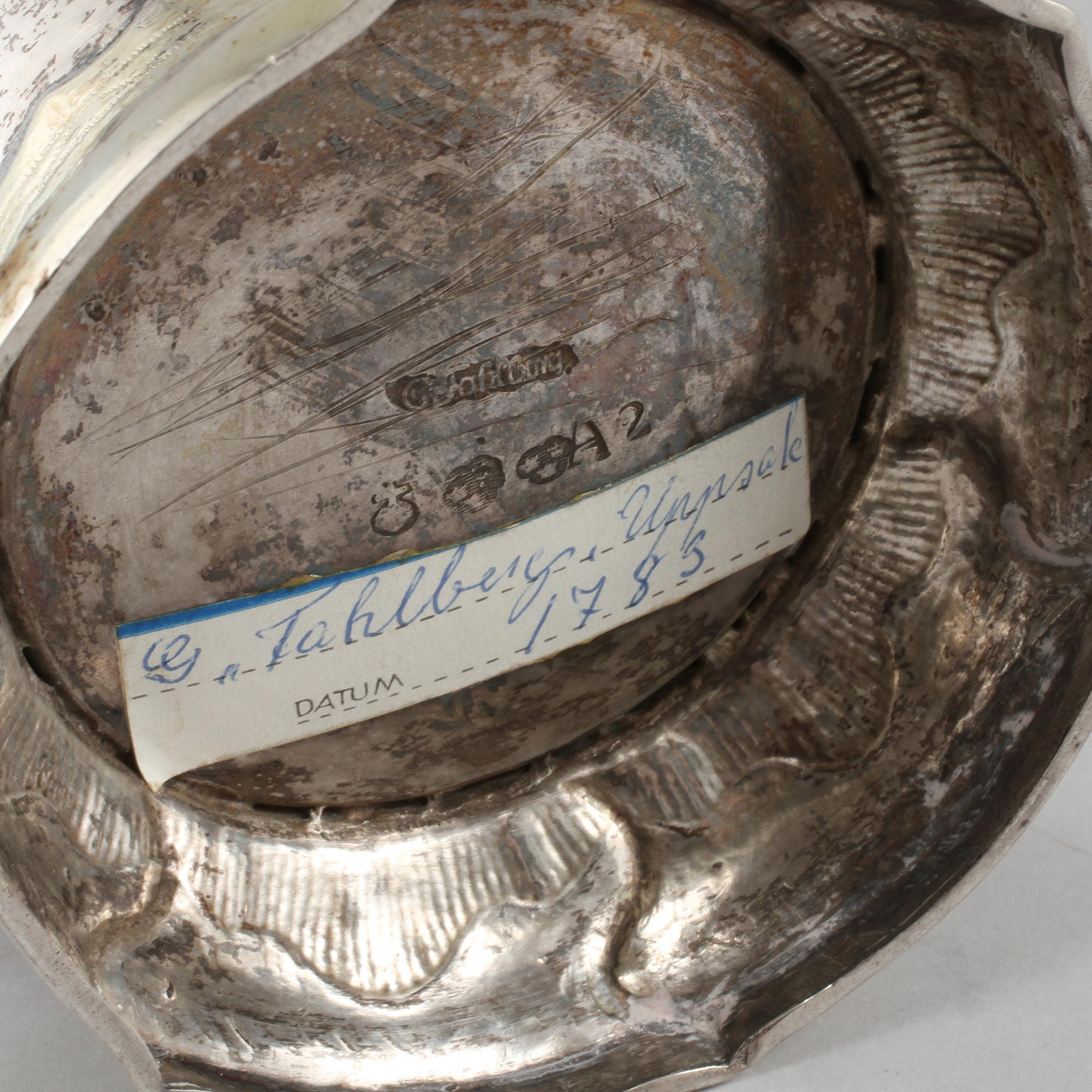 BÄGARE, silver, Carl Fahlberg, Uppsala, 1783, vikt 440 gram.