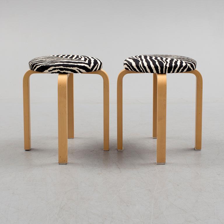 Two Alvar Aalto 'Model 60' stool, for Artek, Finland, late 20th century.