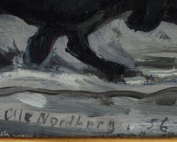 OLLE NORDBERG, oljemålning på pannå, sign.