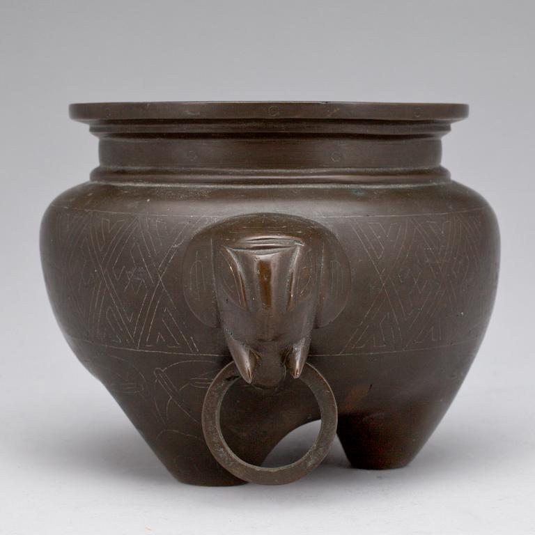 RÖKELSEKAR, brons. Kina, 1900-tal.