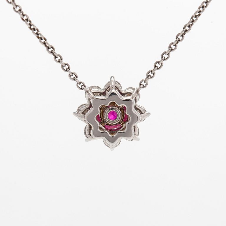 Harry Winston, halsband, "Sunflower", petite, platina, rubin och diamanter.