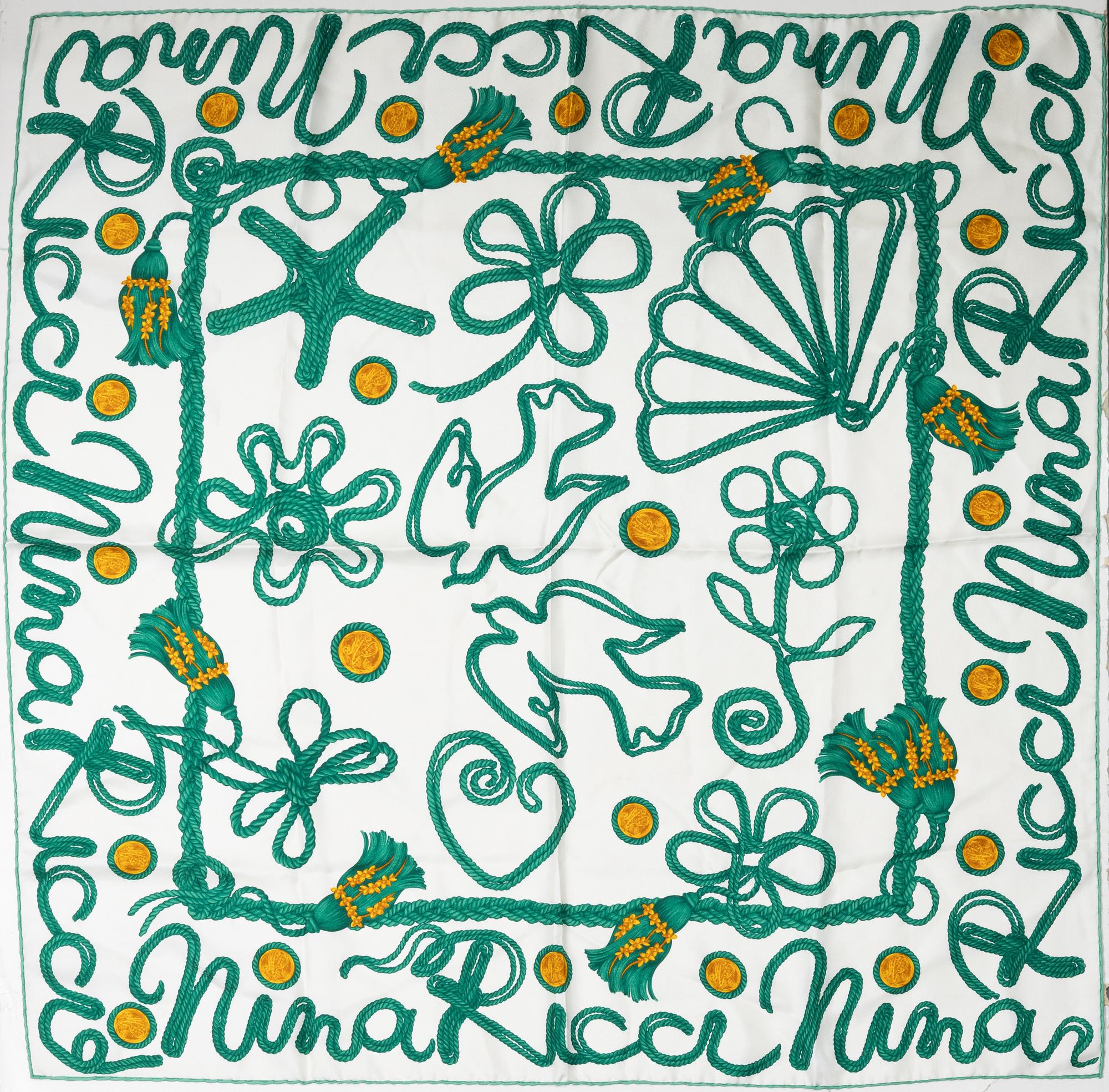Hermès, scarf, "Cavalcadour" samt Nina Ricci scarf.