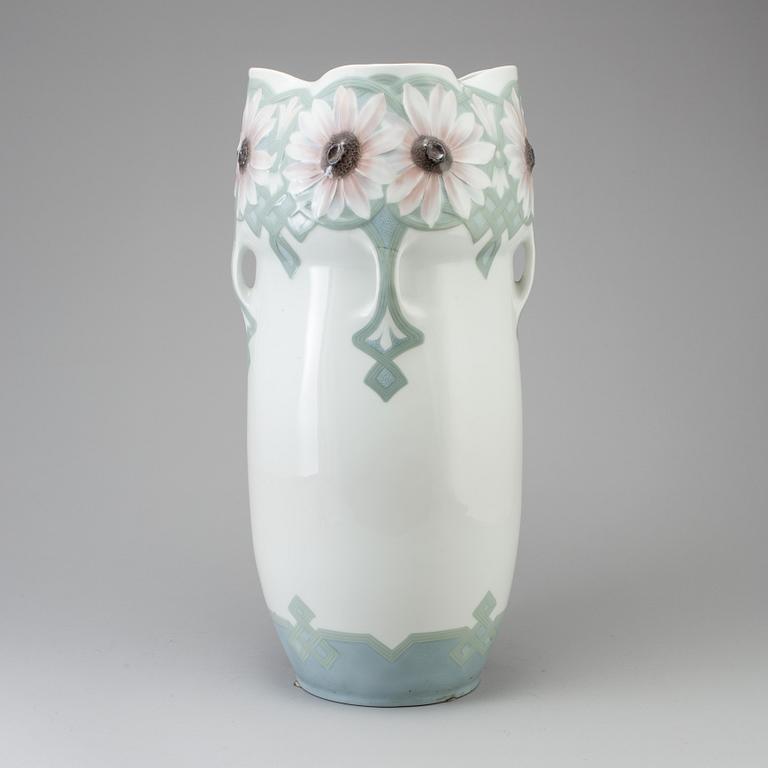 A Karl& Waldemar Lindström Art Nouveau porcelain floor vase, Rörstrand, early 20th century.