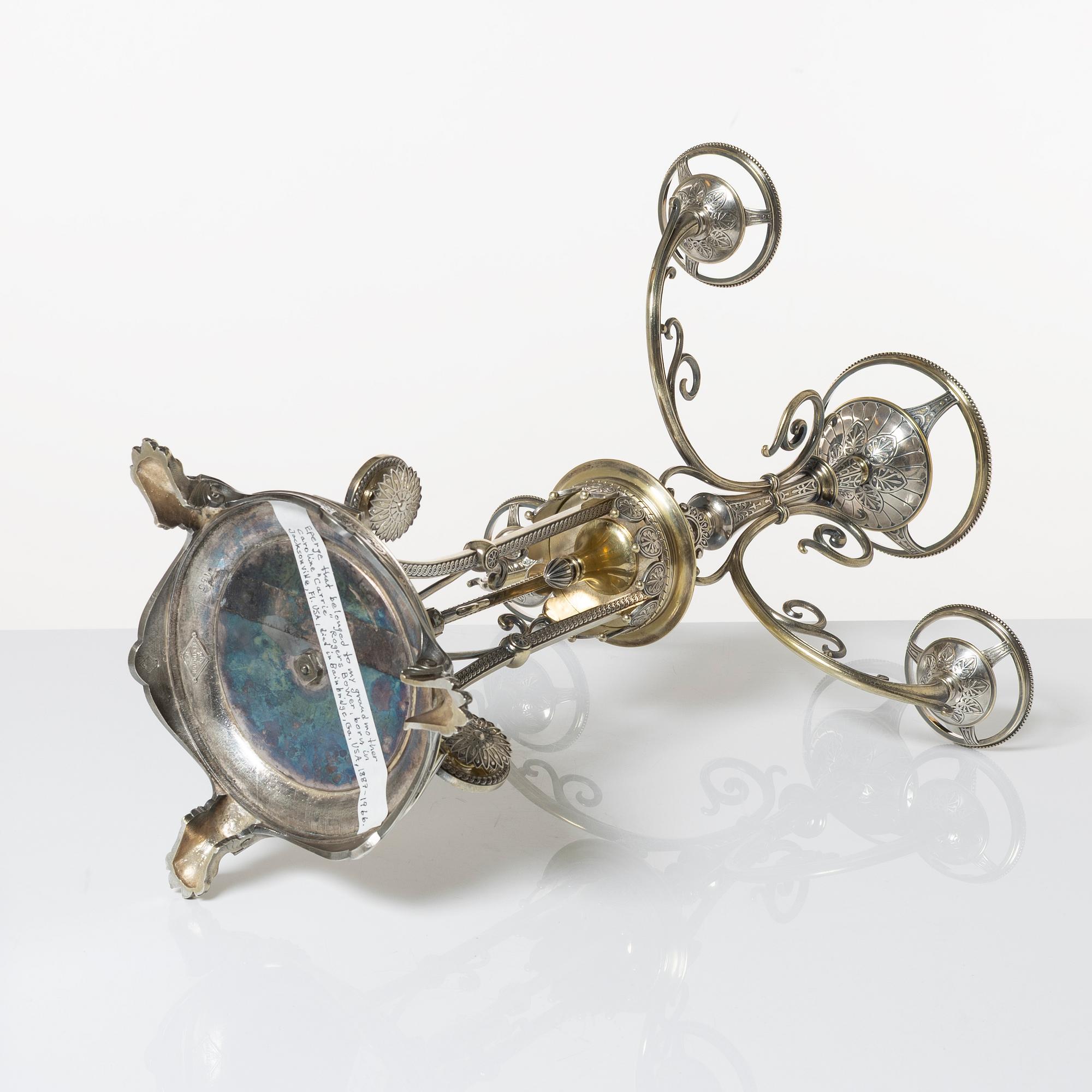 Bordsuppsats, nysilver, Elkington & Co, England, 1862.