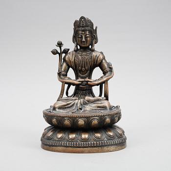 BUDDHA, brons, Tibet, troligen sent 1700-tal.