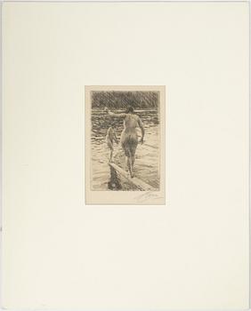 Anders Zorn, etching, 1919, signed in pencil.