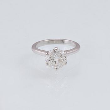 RING, 18K vitguld med briljantslipad diamant ca 2.50 ct. Vikt 5,5 gram.